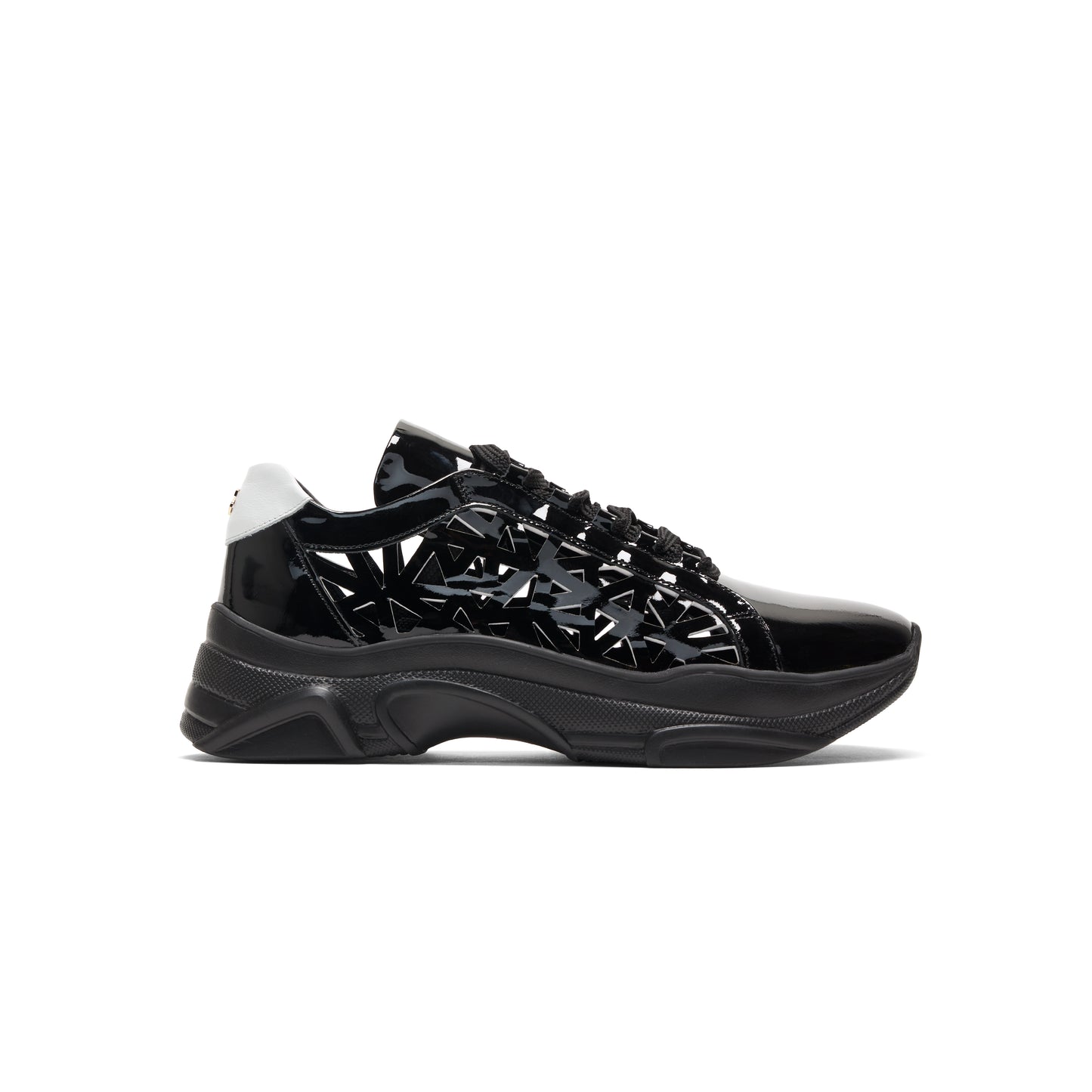 Perla Sneaker- Black with White cutouts