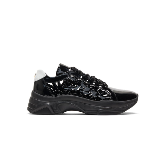 Perla Sneaker- Black with White cutouts