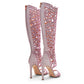 Serene Crystal Sandal long - Pink with pink inside