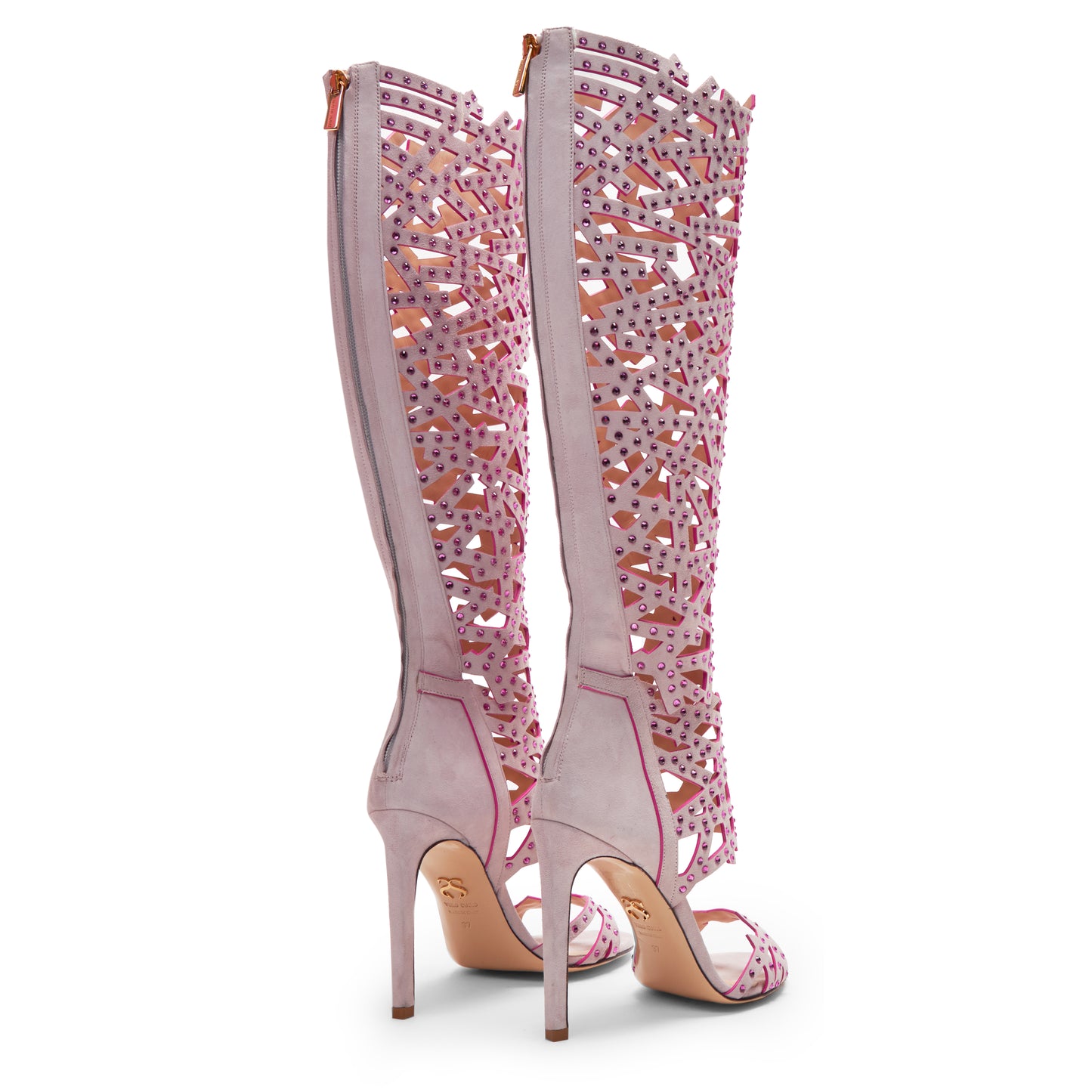 Serene Crystal Sandal long - Pink with pink inside