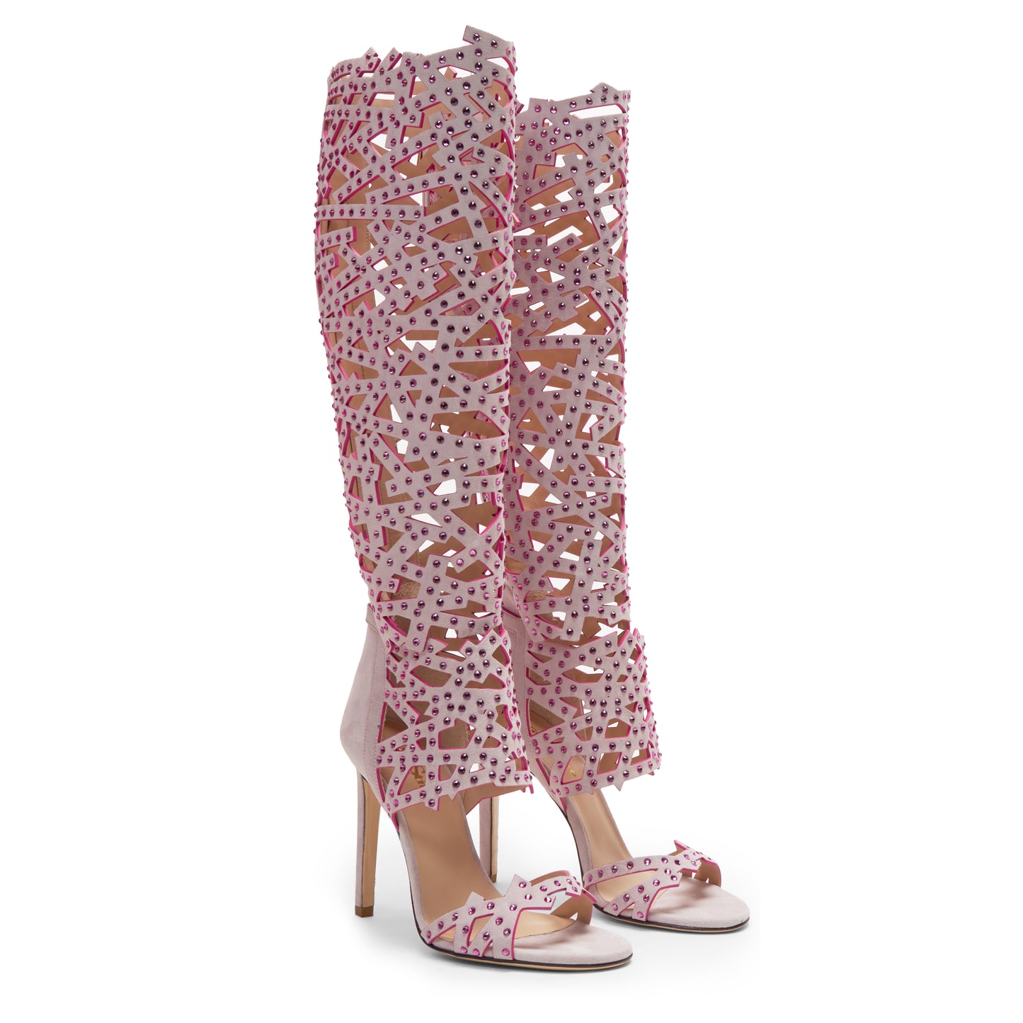 Serene Crystal Sandal long - Pink with pink inside