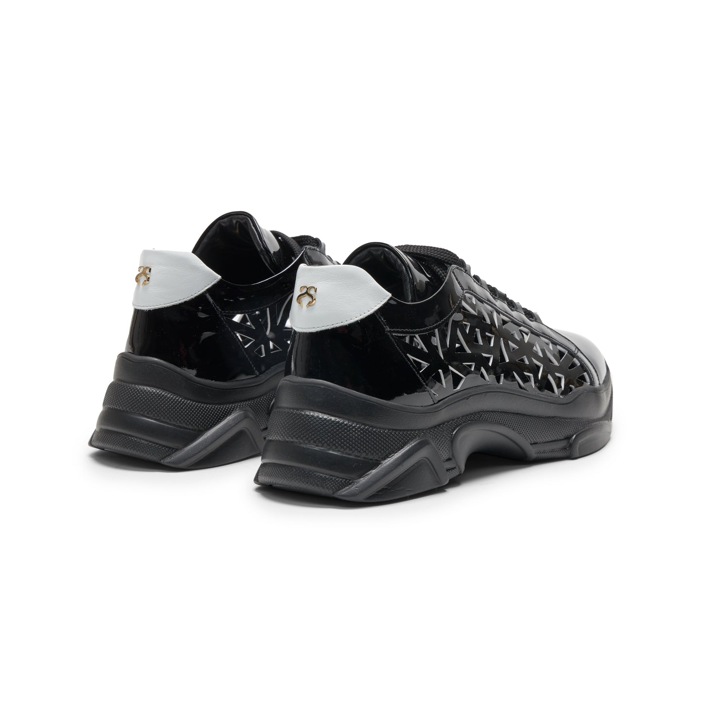 Perla Sneaker- Black with White cutouts