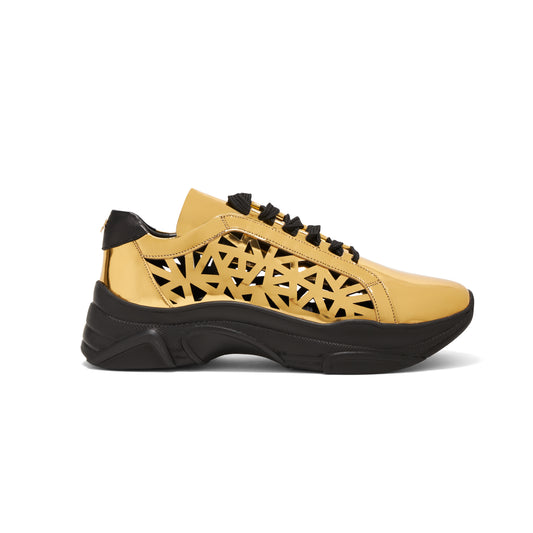 Perla Sneaker- Gold with cutouts