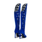 Serenza Knee-High Boot - Blue with intricate cutouts